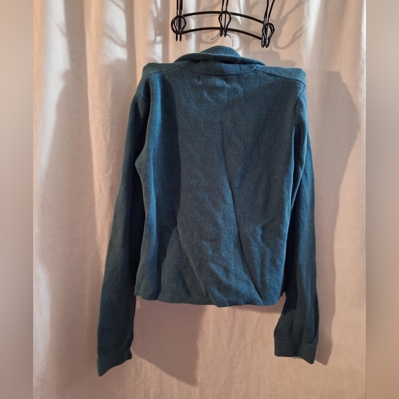 Merona Teal Double-Breasted Pea Coat - Picture 3 of 7